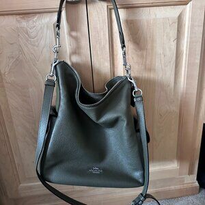 Coach Pennie Shoulder Handbag Olive Green Leather